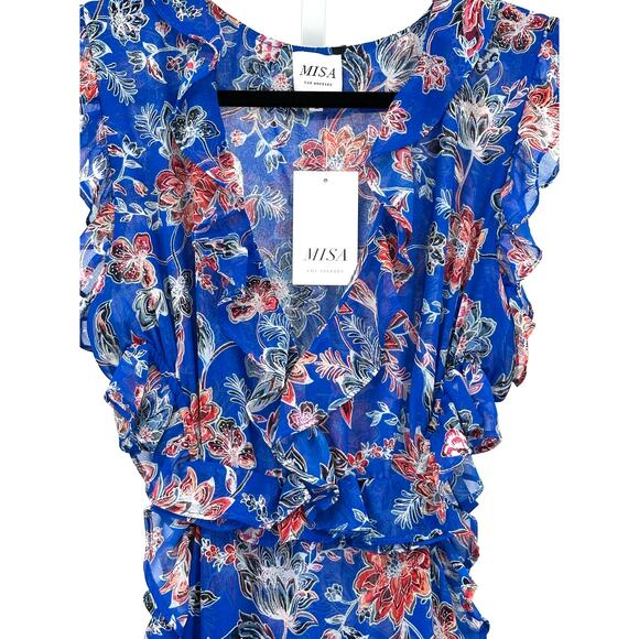 Misa Los Angeles Natasha‎ Cut Out Ruffled Midi Dress Large - Picture 6 of 13